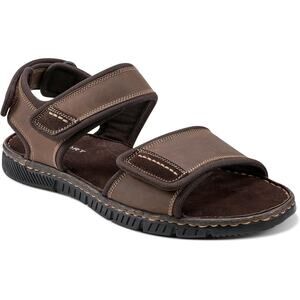 Rockport Men Jasper Quarter Strap Lightweight Sandals Size US 10M Chestnut Brown
